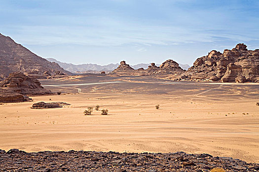 岩石构造,利比亚沙漠,旱谷,阿卡库斯,山峦,利比亚,非洲