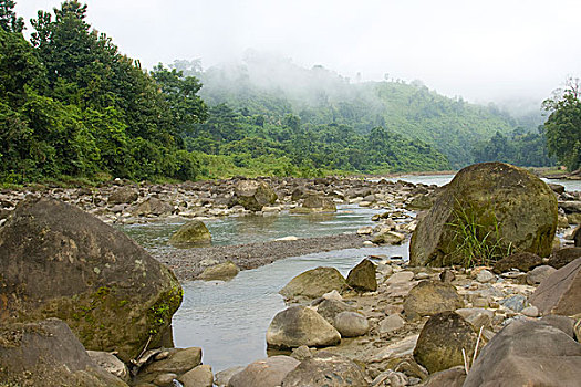 风景,小,乡村,遥远,地区,一个,三个,山,孟加拉,局部,只有