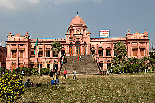 孟加拉,达卡,粉色,宫殿