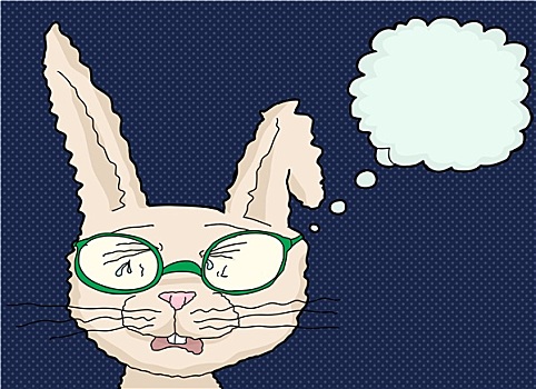 哭,兔子,眼镜