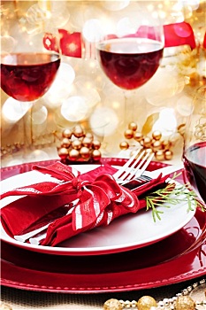 装饰,圣诞晚餐,桌子
