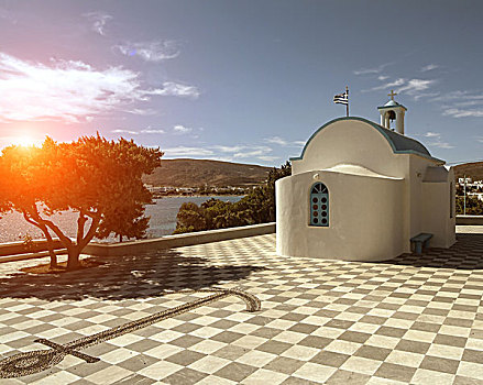 教堂,岛屿,希腊