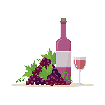 酒瓶,葡萄酒杯,瓶子,红酒,酿酒葡萄,标签,红酒杯,满,葡萄酒,象征,葡萄园,葡萄,红葡萄