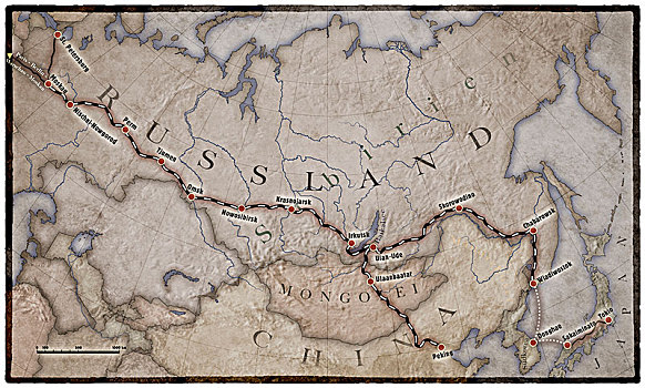 地图,北方,中亚,铁路
