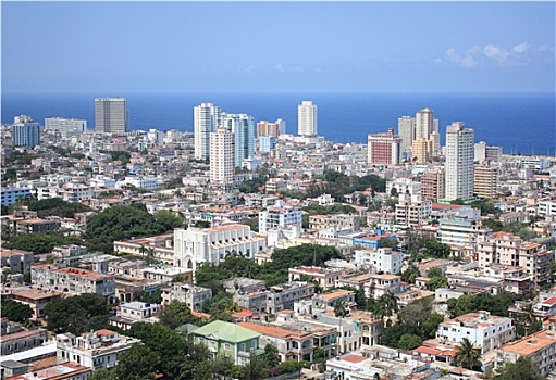 航拍,区域,哈瓦那,古巴