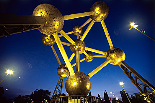 比利时,布鲁塞尔,原子塔,景观灯