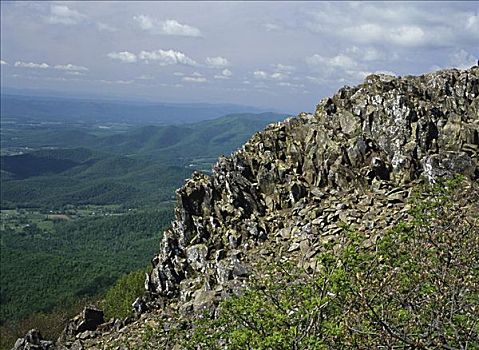 石头,男人,山,仙纳度国家公园,弗吉尼亚,美国