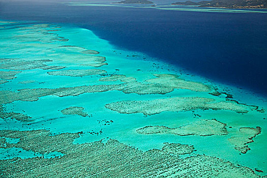 岛屿,玛玛努卡群岛,斐济,南太平洋,俯视