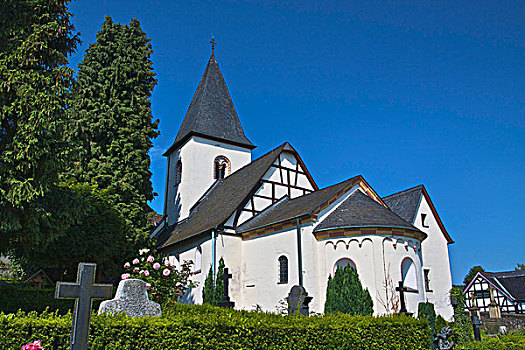 老,教堂,一个,莱茵兰,北莱茵-威斯特伐利亚,德国,欧洲