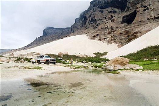 露营,绿洲,索科特拉岛,世界遗产,也门