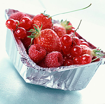 草莓,红醋栗,树莓,扁篮