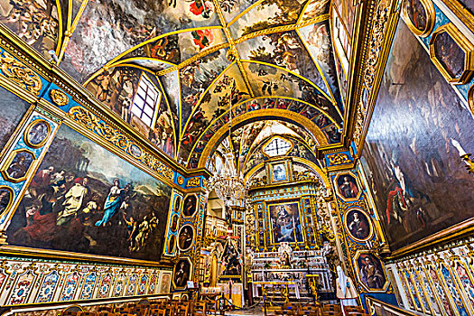 精致,绘画,室内,圣玛丽亚教堂,普利亚区,意大利