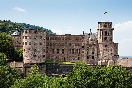 海德堡,城堡遗迹,巴登符腾堡,德国,欧洲