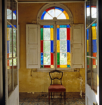 彩色,玻璃窗,框架,窗户