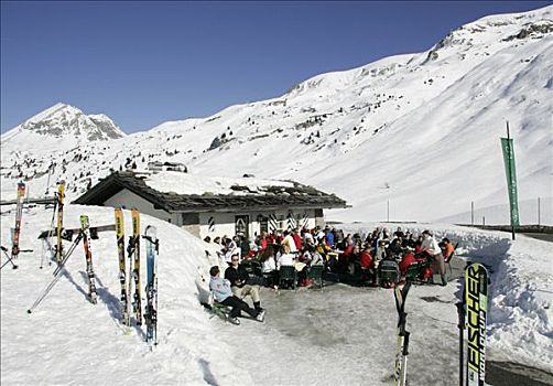 滑雪,小屋,阿勒堡,奥地利