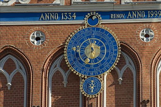 钟表,房子,里加,拉脱维亚,波罗的海国家