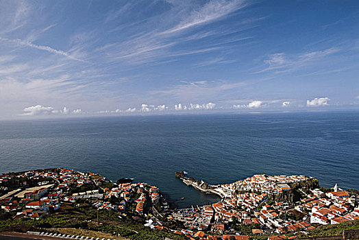 葡萄牙,马德拉岛,航拍,城镇,港口,大幅,尺寸