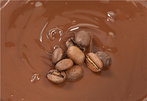 咖啡豆,床,巧克力