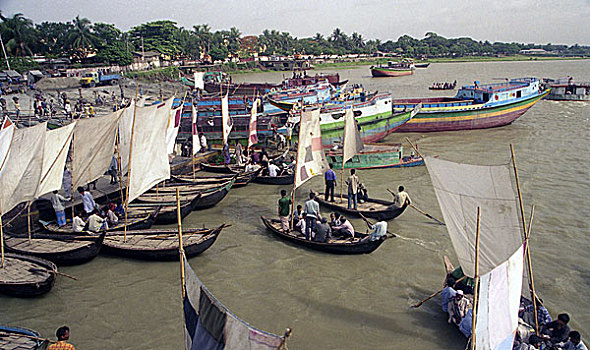 河,连通,近郊,达卡,城市,孟加拉