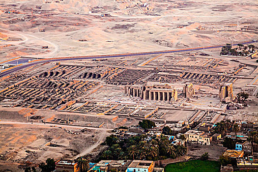 航拍,拉美西斯二世神殿,西部,尼罗河,埃及