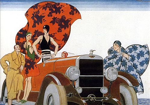 泳衣,时尚,插画,20世纪20年代