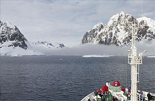 研究,船首,冰山,雷麦瑞海峡,南极半岛