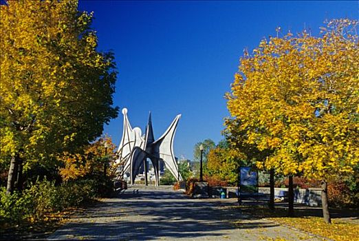加拿大,魁北克省,蒙特利尔,岛屿,公园,雕塑