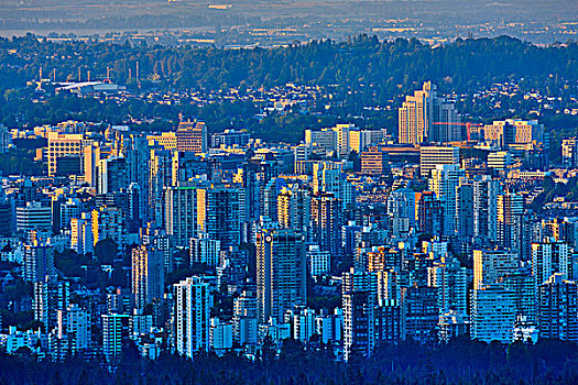 俯拍,城市,史坦利公园,温哥华,不列颠哥伦比亚省,加拿大