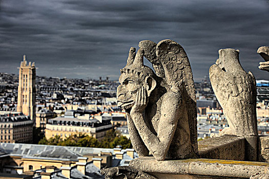 巴黎圣母院石雕思想者