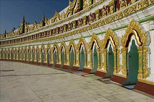 寺庙,曼德勒,山,缅甸,东南亚