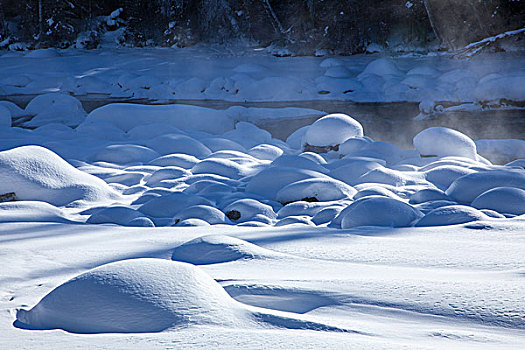 新疆喀纳斯冬季雪景