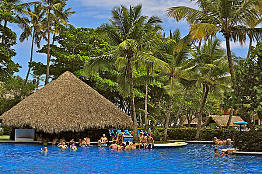 多米尼加共和国,干盐湖,蓬塔卡纳,游泳池