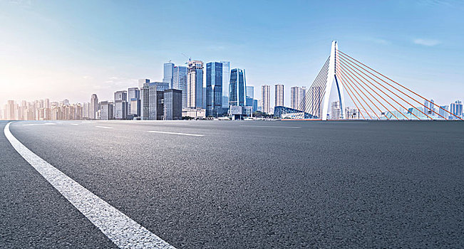 城市廣場道路和重慶建筑景觀
