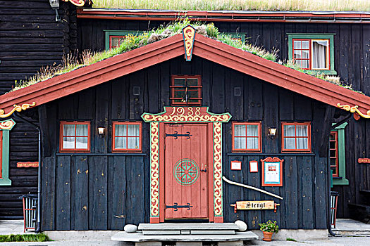 老,挪威,房子,斯堪的纳维亚,欧洲