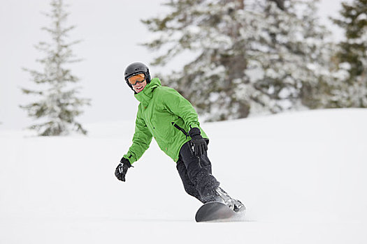 男人,滑雪板,靠近,科罗拉多,美国