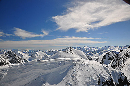 奥地利,提洛尔,冰河,上面,风景,阿尔卑斯山,全景,冬天