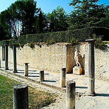 柱廊,皇帝,哈德里安,雕塑,罗马,遗址,普罗旺斯,法国