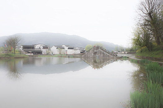 呈坎,安徽,古村落,旅游,景点,水乡,住宅,房子,小桥,拱桥,春天,居民,原生态