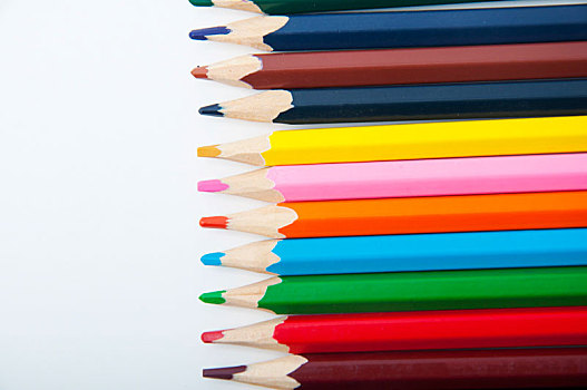 各种颜色的彩色铅笔特写