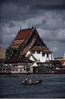 寺院,海岸线,曼谷,泰国