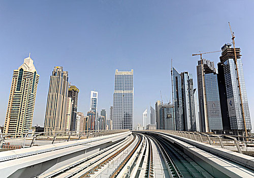 摩天大楼,地铁,轨道,迪拜,阿联酋,中东