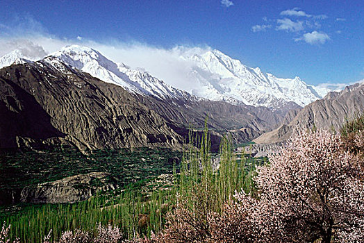 巴基斯坦,北方地区,罕萨,山谷,顶峰