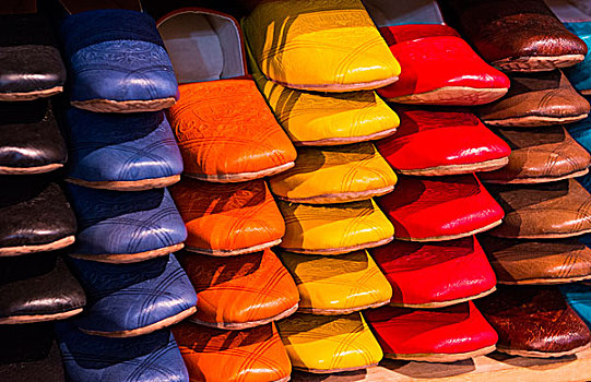 摩洛哥,彩色,阿拉伯,鞋,出售,架子