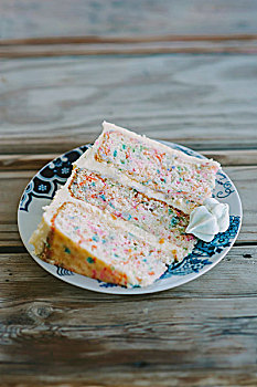切片,彩色,生日蛋糕