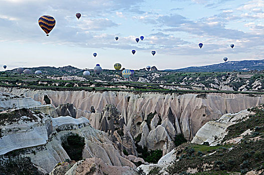 热气球,卡帕多西亚,安纳托利亚,土耳其,亚洲