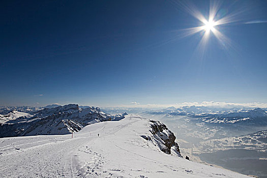 风景,上方,山,瑞士,欧洲