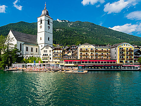 酒店,朝圣教堂,沃尔夫冈,萨尔茨卡莫古特,上奥地利州,奥地利,欧洲