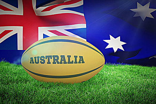 合成效果,图像,澳大利亚,橄榄球,特写,澳大利亚国旗