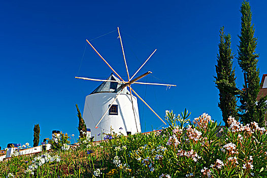 风车,阿尔加维,葡萄牙,欧洲