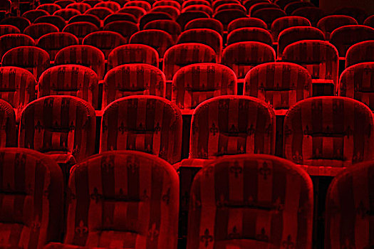 红色,天鹅绒,座椅,剧院